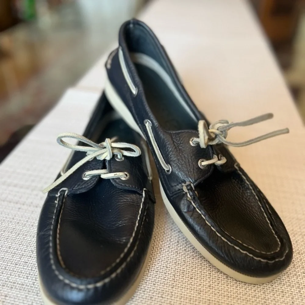 Sperry Men’s 2-Eye charcoal Leather Boat Shoe Size11.5 ,used,leather,dark color
